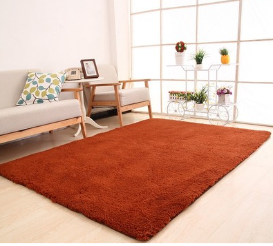 Fluffy Plain Living Room Carpet