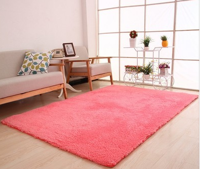 Fluffy Plain Living Room Carpet